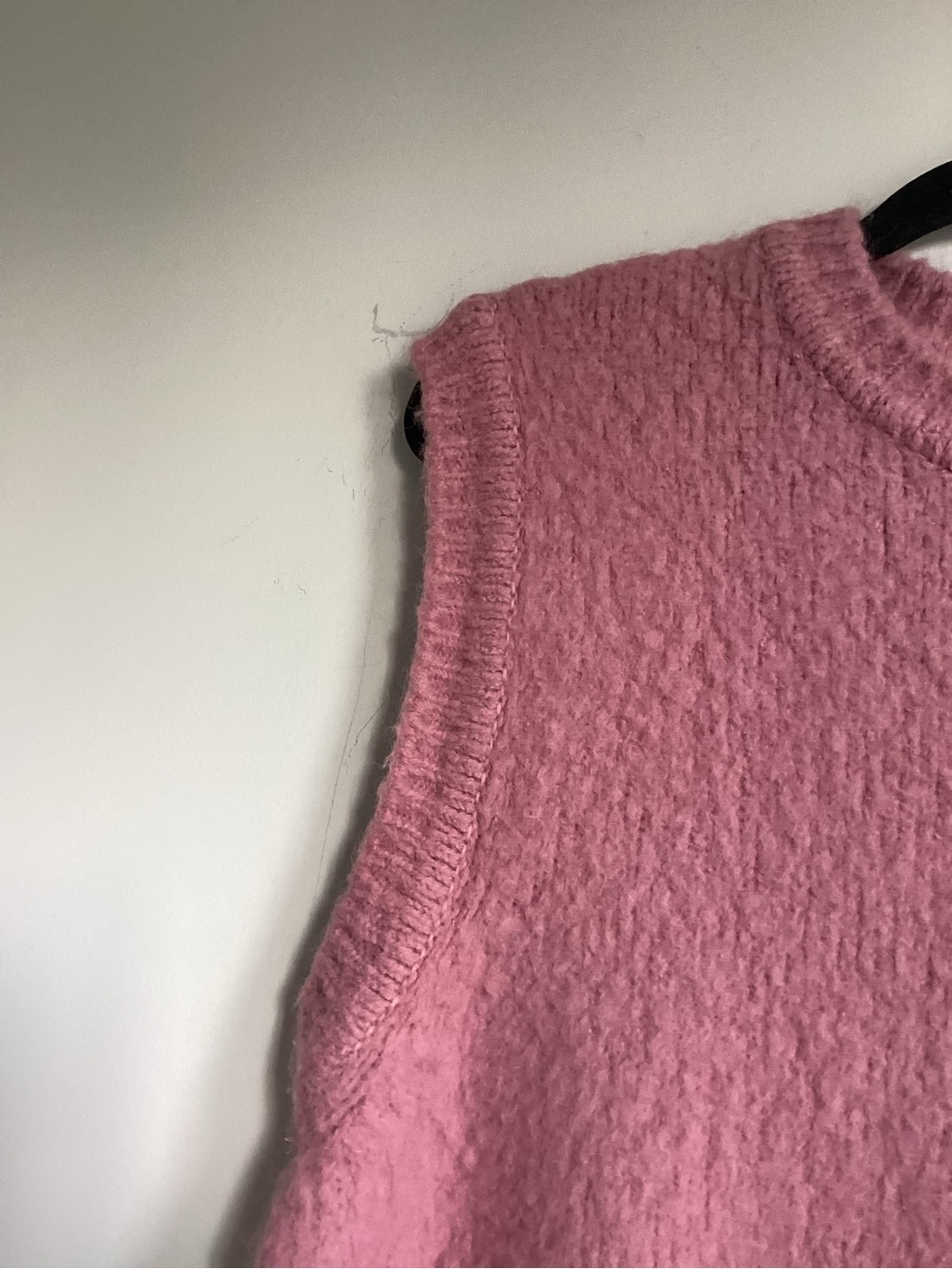 Egg Trading Fuzzy Alpaca Wool Blend Boucle Sweater Vest Large Pink Korea - Picture 5 of 16